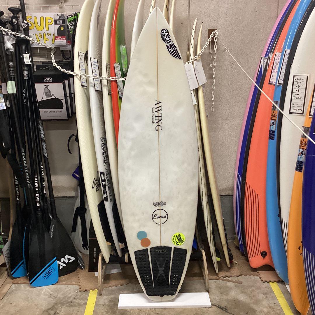 ＡＷＩＮＧサーフボード171.52cm.クリヤー　中古ボード