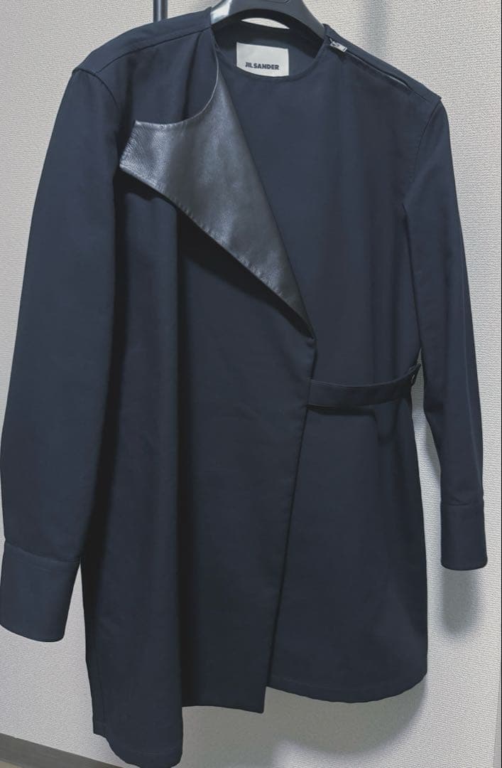 JIL SANDER 22AW レザーノーカラージャケット コート SIZE46