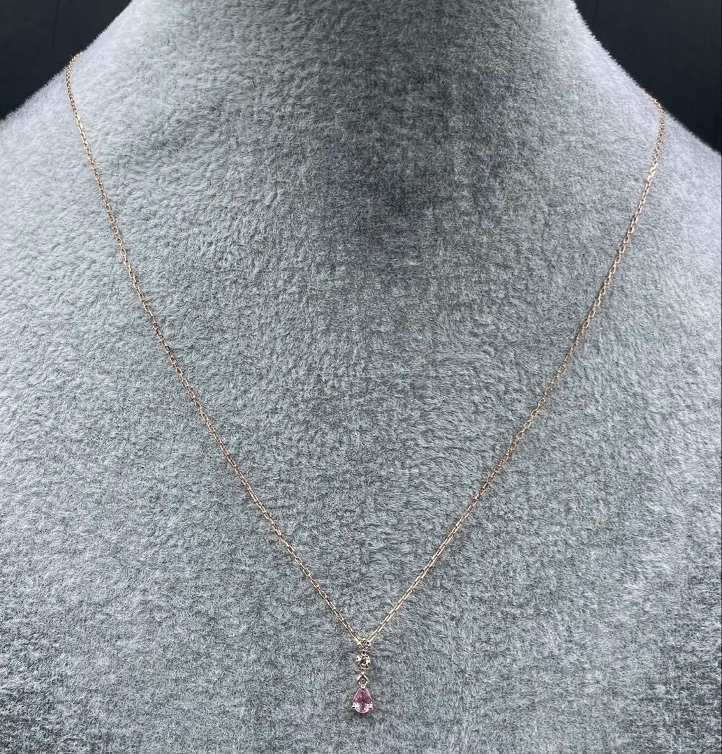 専用JA221★高級 パパラチアサファイア D K10PG ネックレス 鑑付