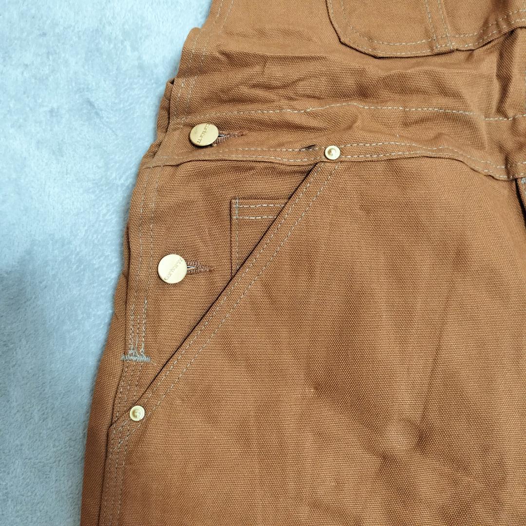 専用USA製 Carhartt オーバーオール W36 キャメル キルティング