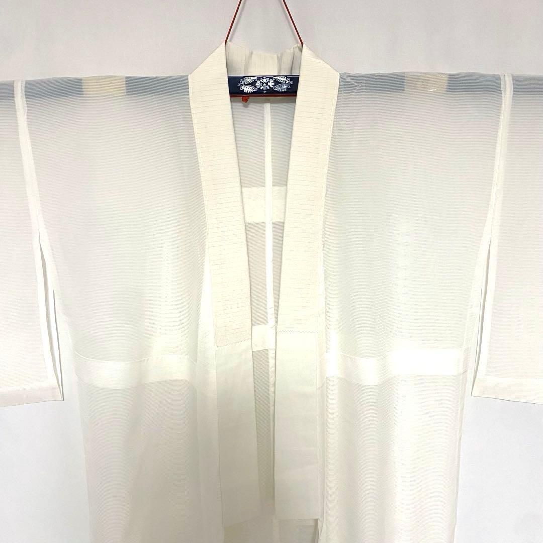 5k1139 長襦袢　正絹　夏物　薄物　絽　三越　白　無地　和装　着物