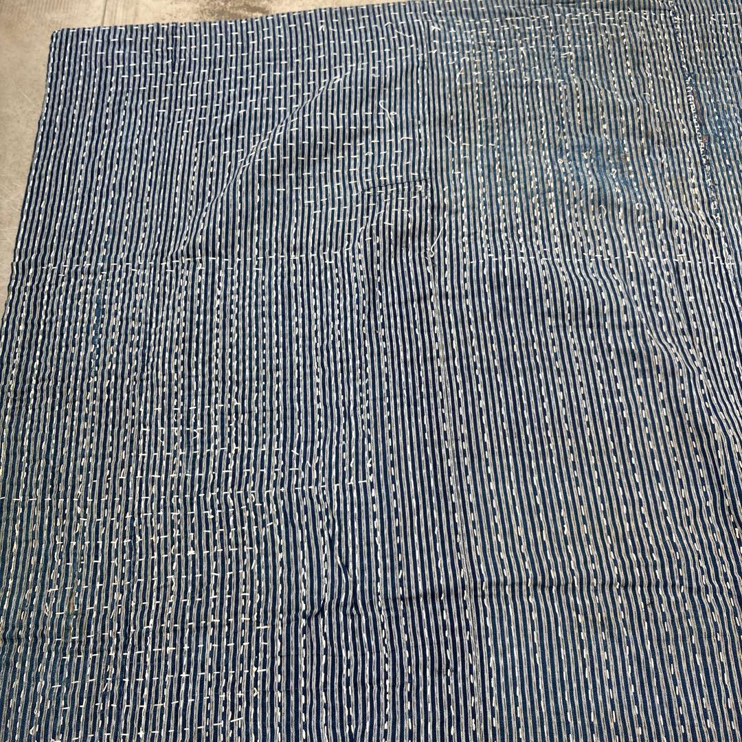 SALE⏬襤褸❹縞模様　全面刺子　敷物　カバー　パッチワーク