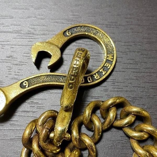 希少 WEIRDO スパナウォレットチェーン ブラス製ゴールド GLADHAND