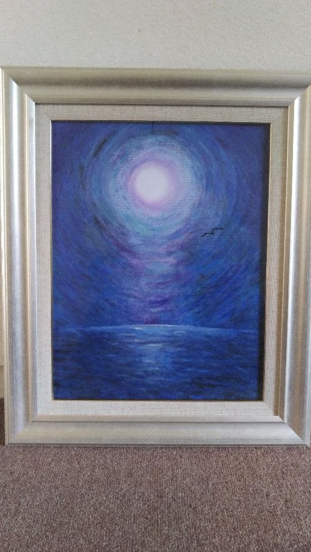 油絵(自作)　幻想的な、世界で１枚しかない油絵です。粗い筆遣いで描いてみました。