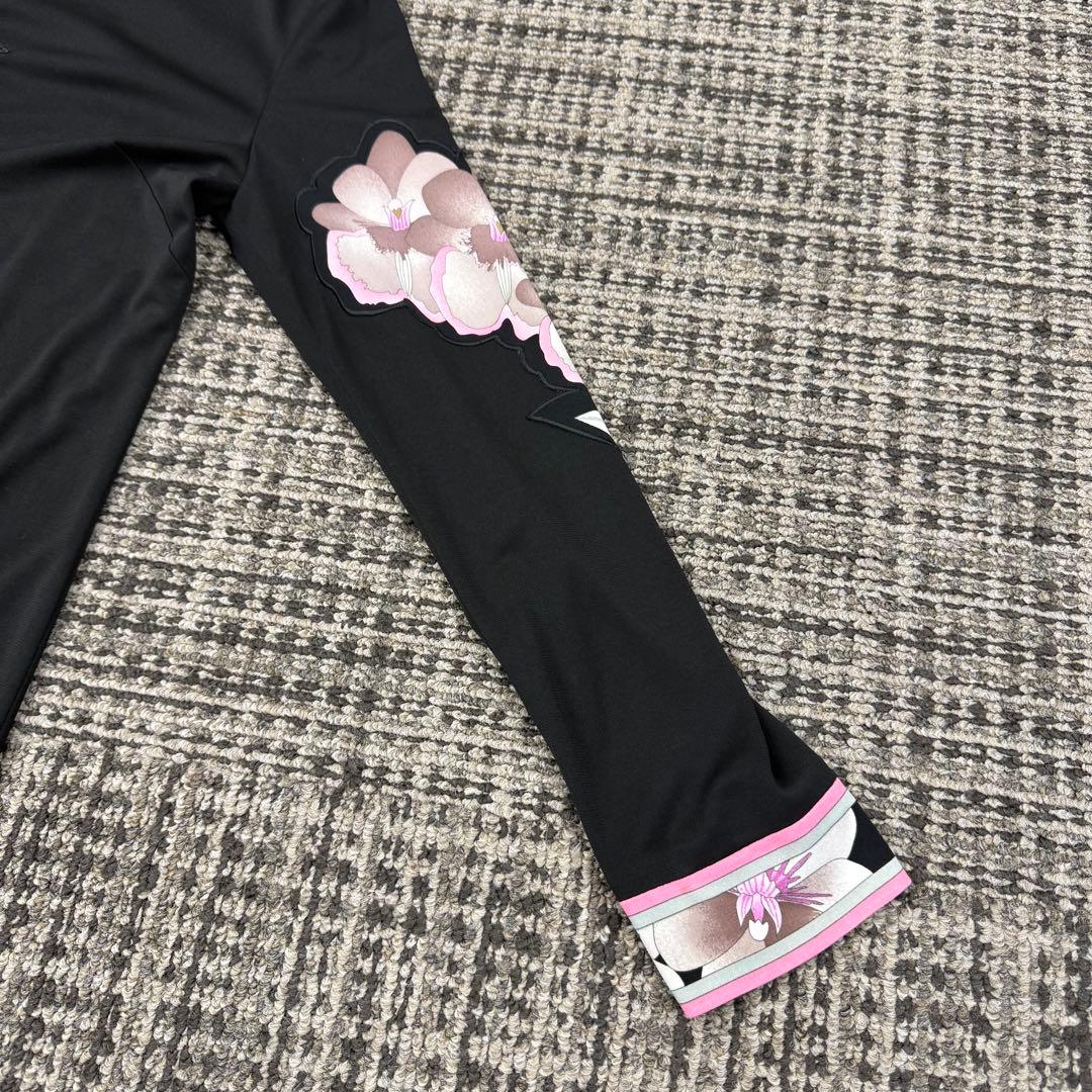 【美品】LEONARD レオナール 七分丈ワンピース 花柄 レディース