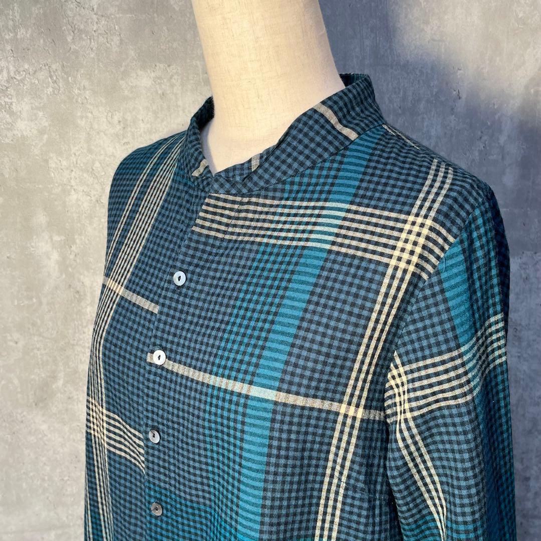 パラスパレス 好配色チェック柄 バンドカラーシャツ 2025SS 近年モデル