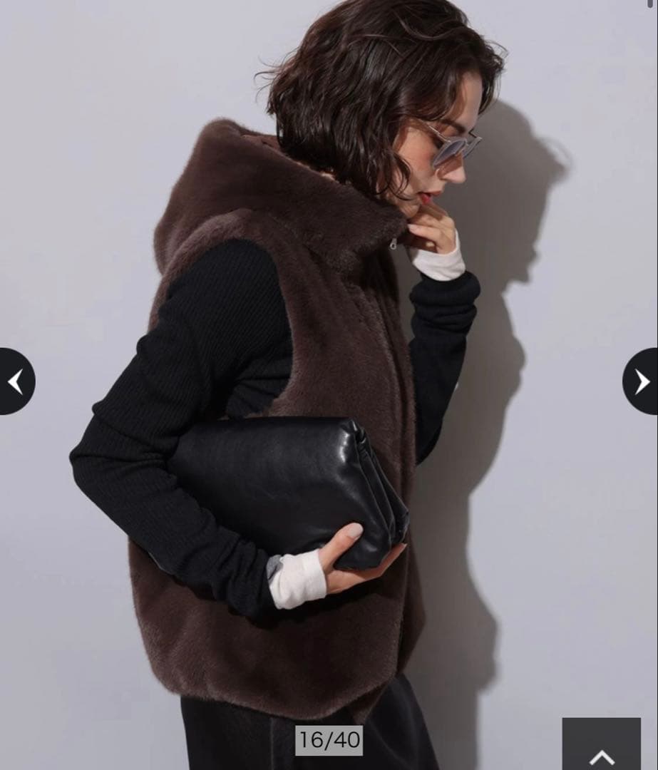 Arpege storyファージップベスト ブラウン S 新品未使用