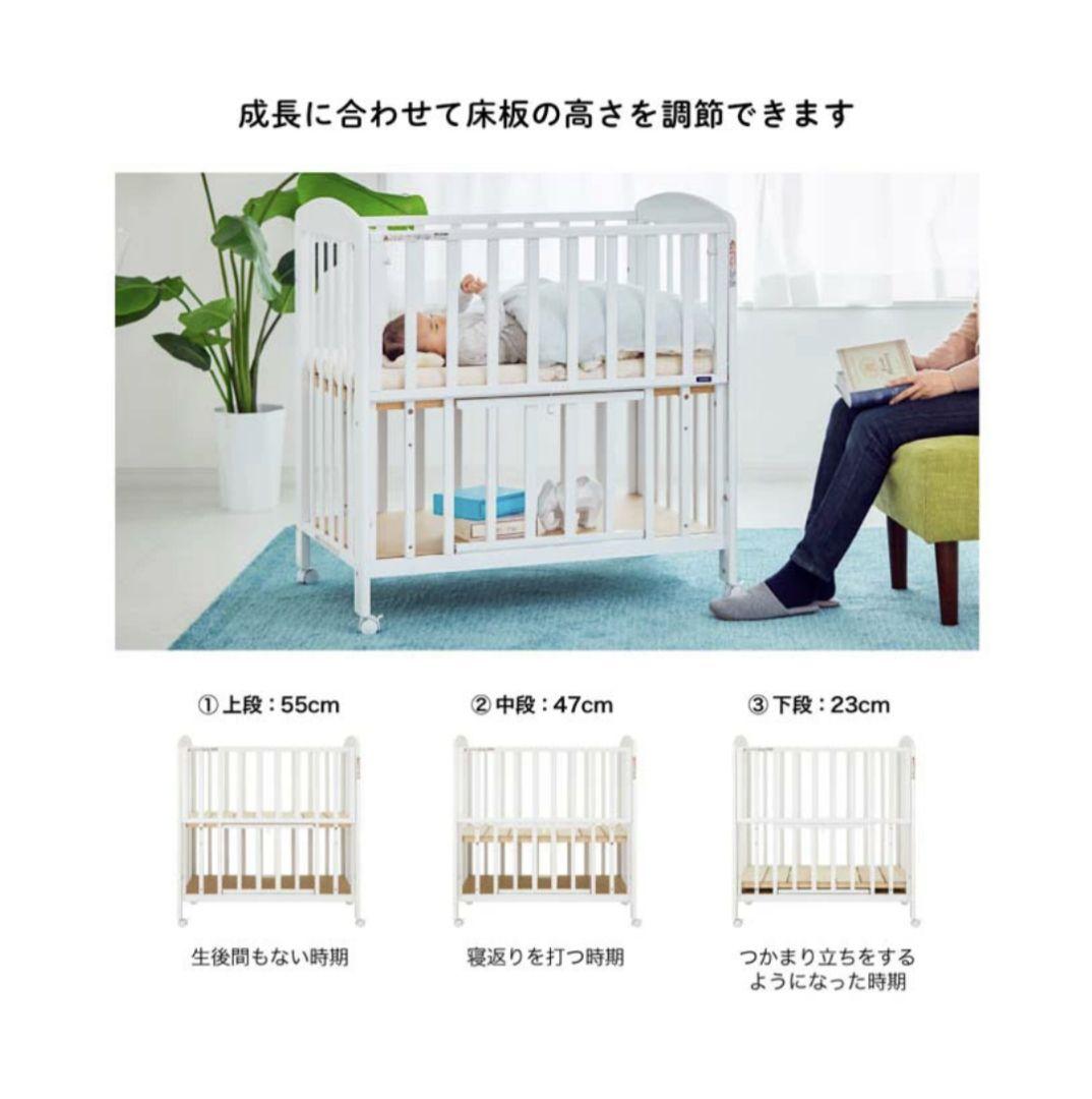 【送料無料】カトージ ベビーベッド ミニタチベッドナチュラル 説明書つき