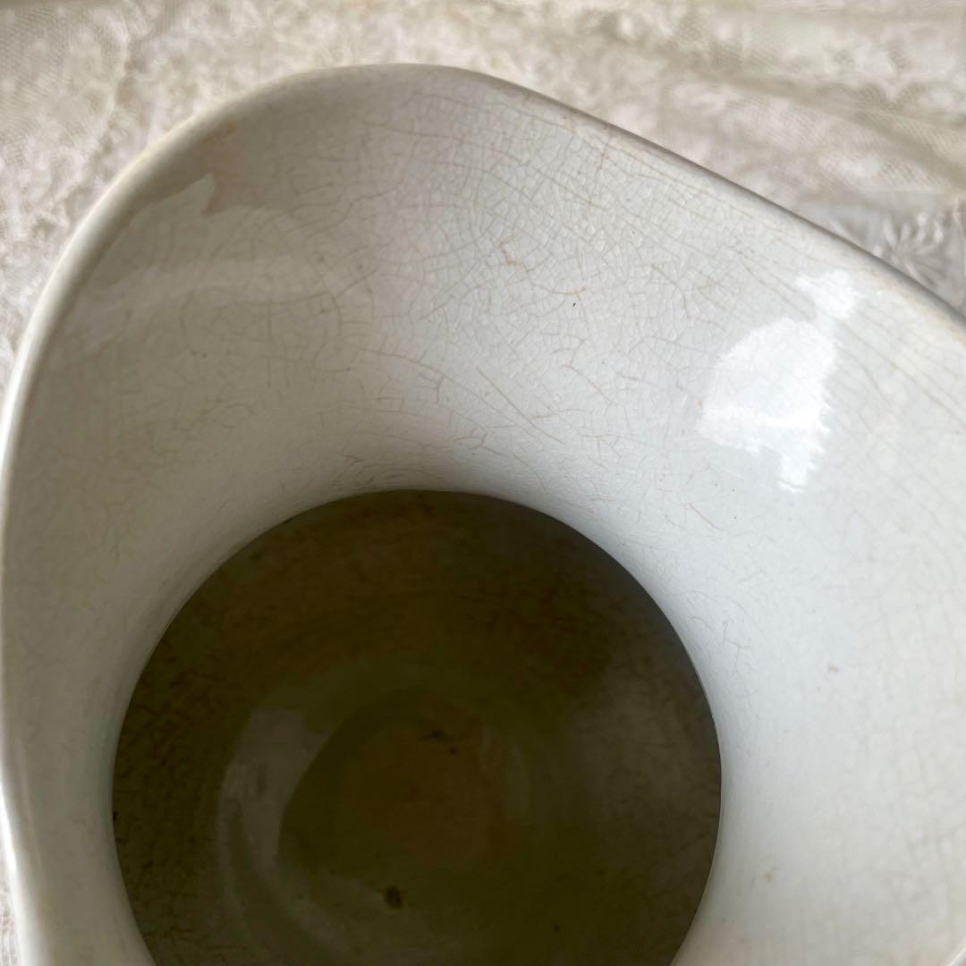 ショワジールロワ　白釉ピシェ　水差し　フラワーベース　フランスアンティーク