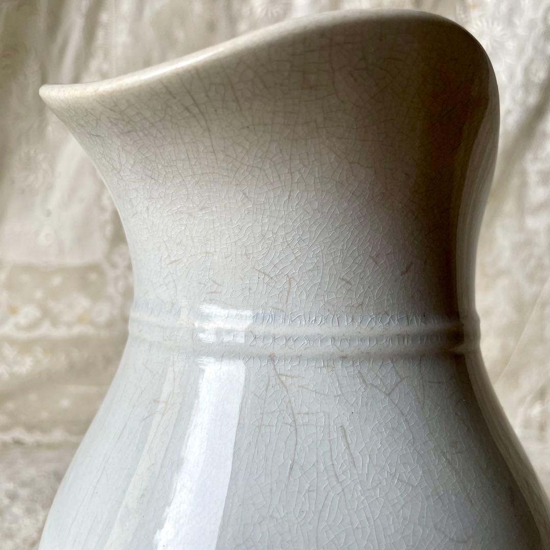 ショワジールロワ　白釉ピシェ　水差し　フラワーベース　フランスアンティーク