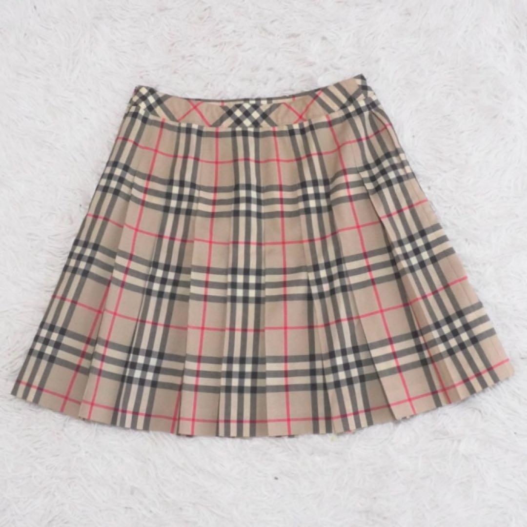 極美品 BURBERRY プリーツスカート ノバチェック ミニ ウール 三陽商会
