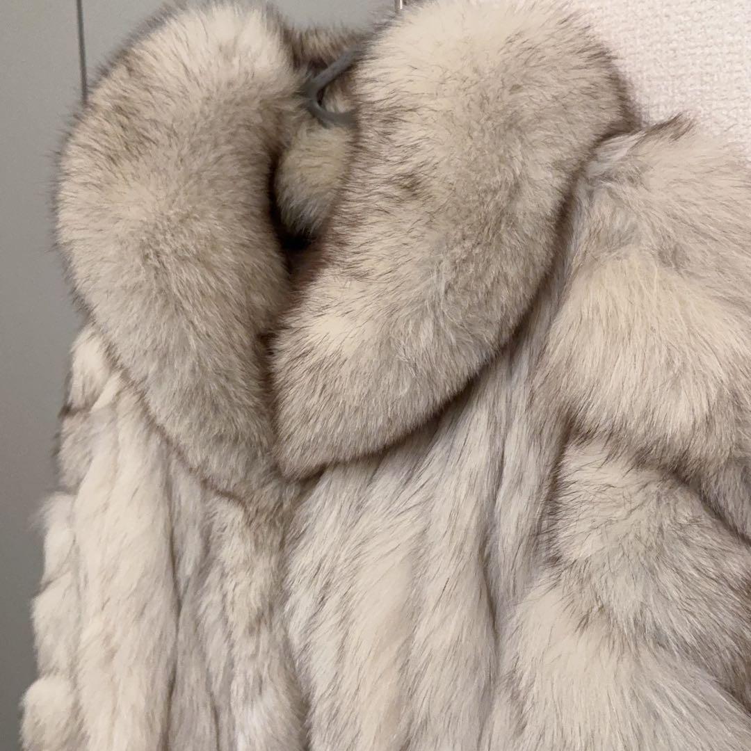 最高級 SAGAFOX銀サガ肉厚極上ブルーフォックスコートフィンランド製11 号