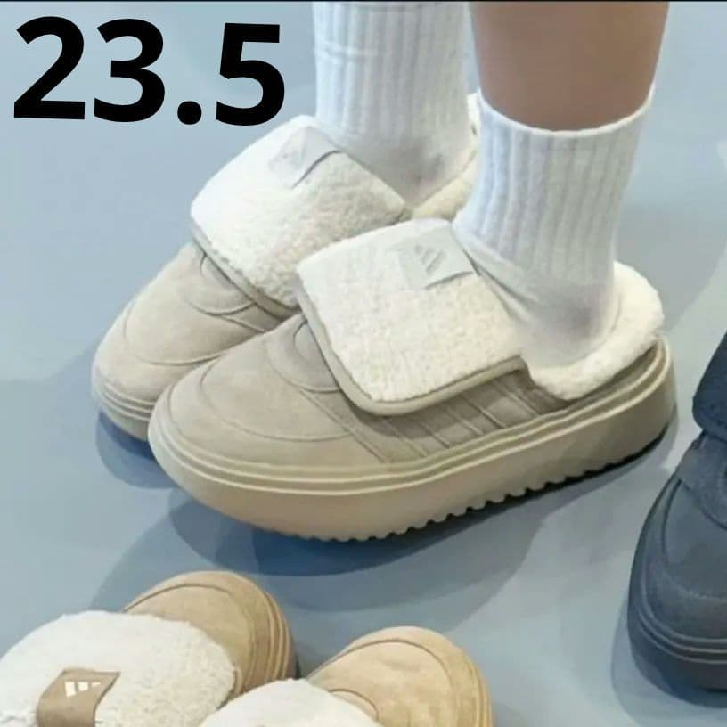 大人気★adidas★アディダス★23.5㎝★ボア付き★ミュール★ベージュ