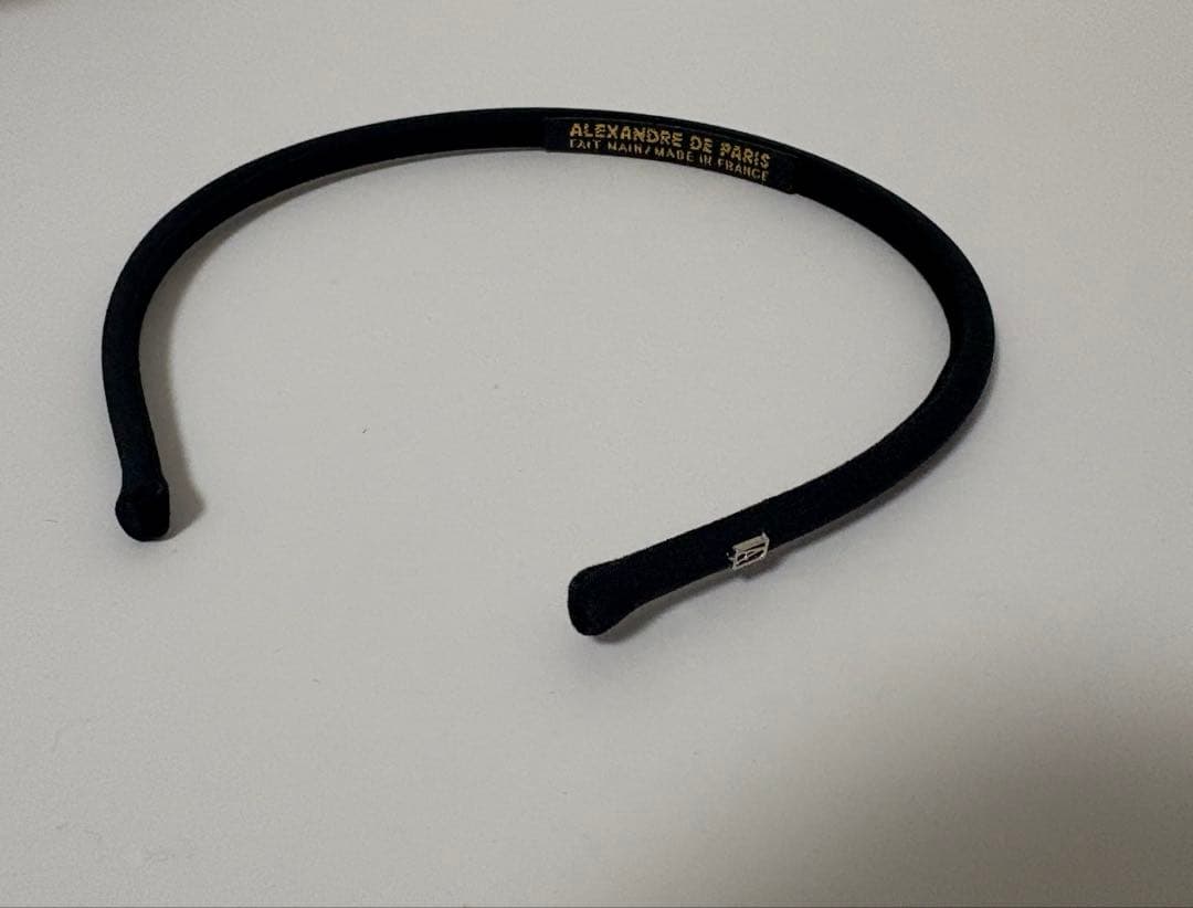 ALEXANDRE DE PARIS カチューシャ ブラック　サテン