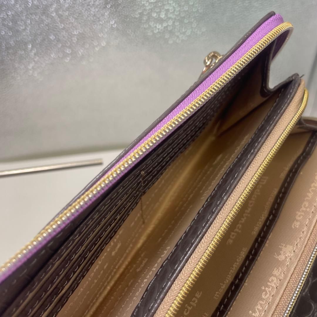 モーダプリンチペ　L字ファスナー　クロコ型押し　長財布　ロングウォレット