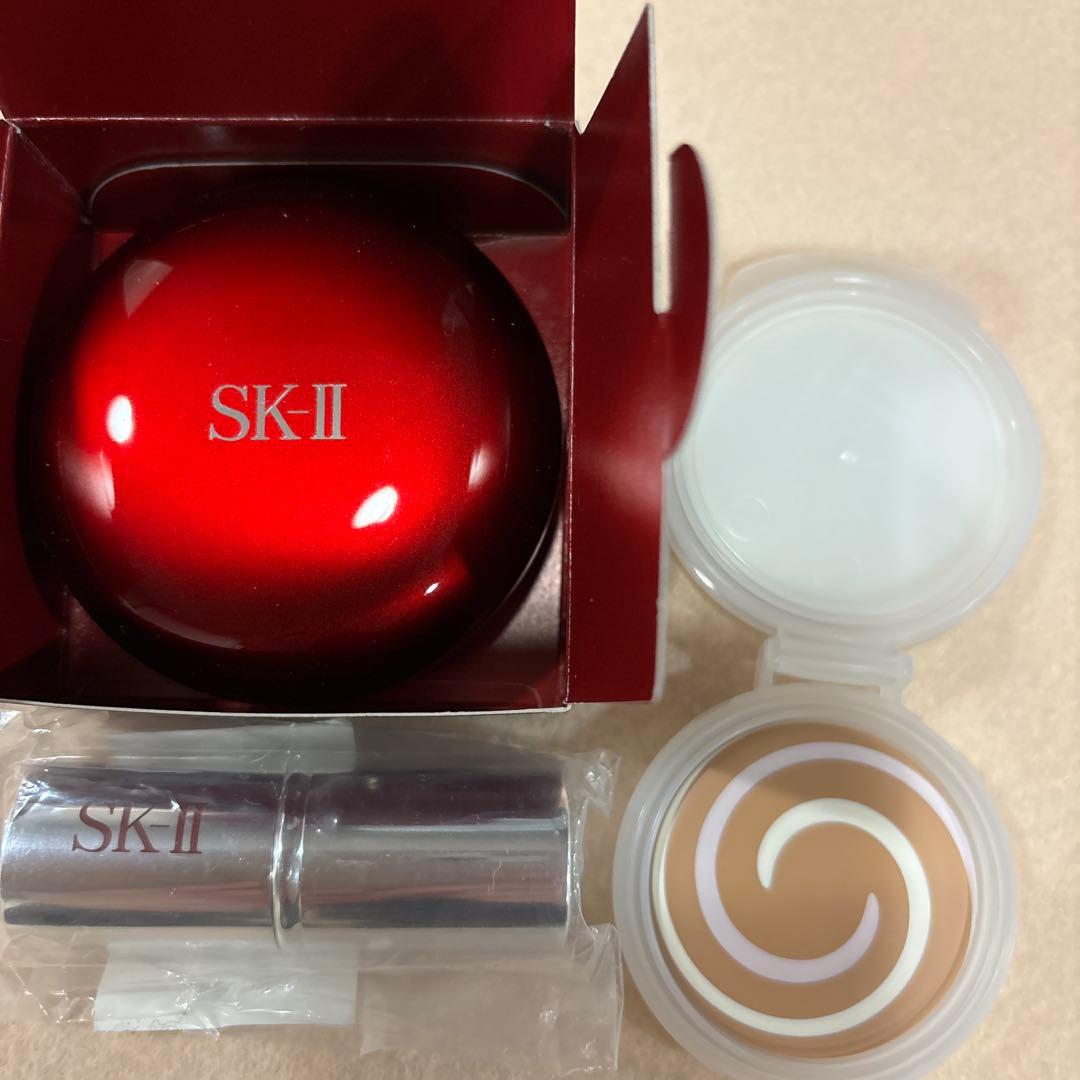 新品中古品SK-IIファンデーション450 ケース&ブラシセット
