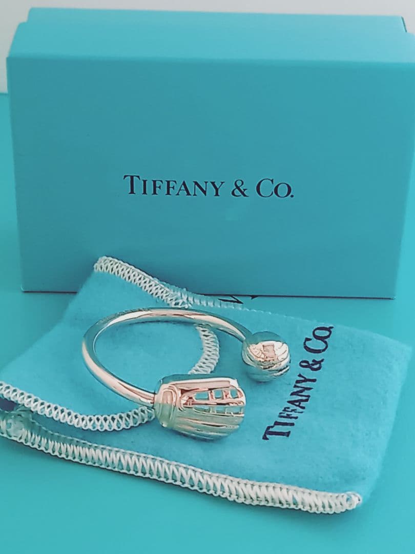レア 美品 TIFFANY ティファニー グラブ ボール キーリング シルバー