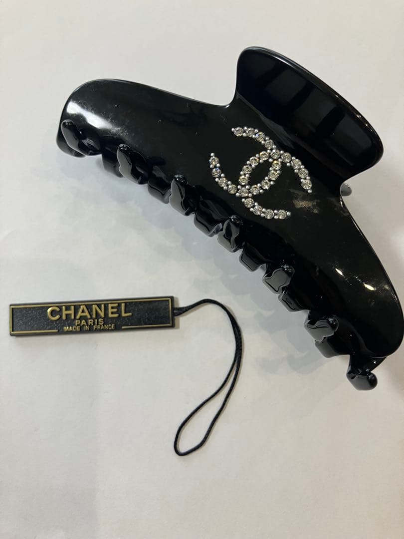 CHANEL シャネルブラック ヘアクリップ スワロフスキー
