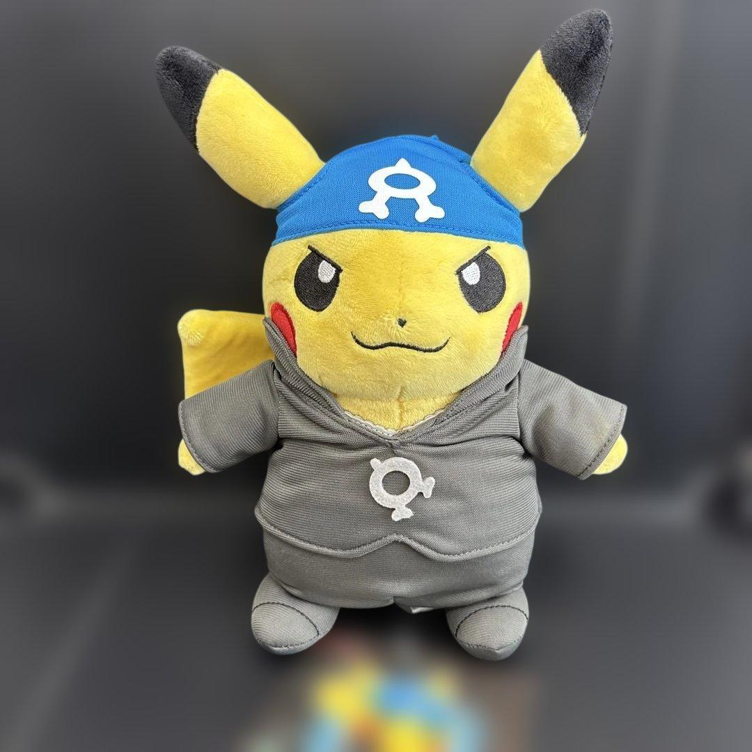 ポケモン　ぬいぐるみ　ボスごっこピカチュウ　アクア団　アオギリ
