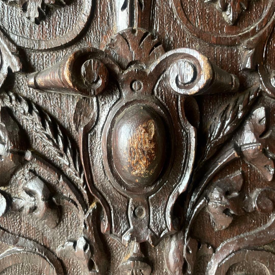 ウッドカービングパネル②木製パネル　卓上ディスプレイボード　フランスアンティーク