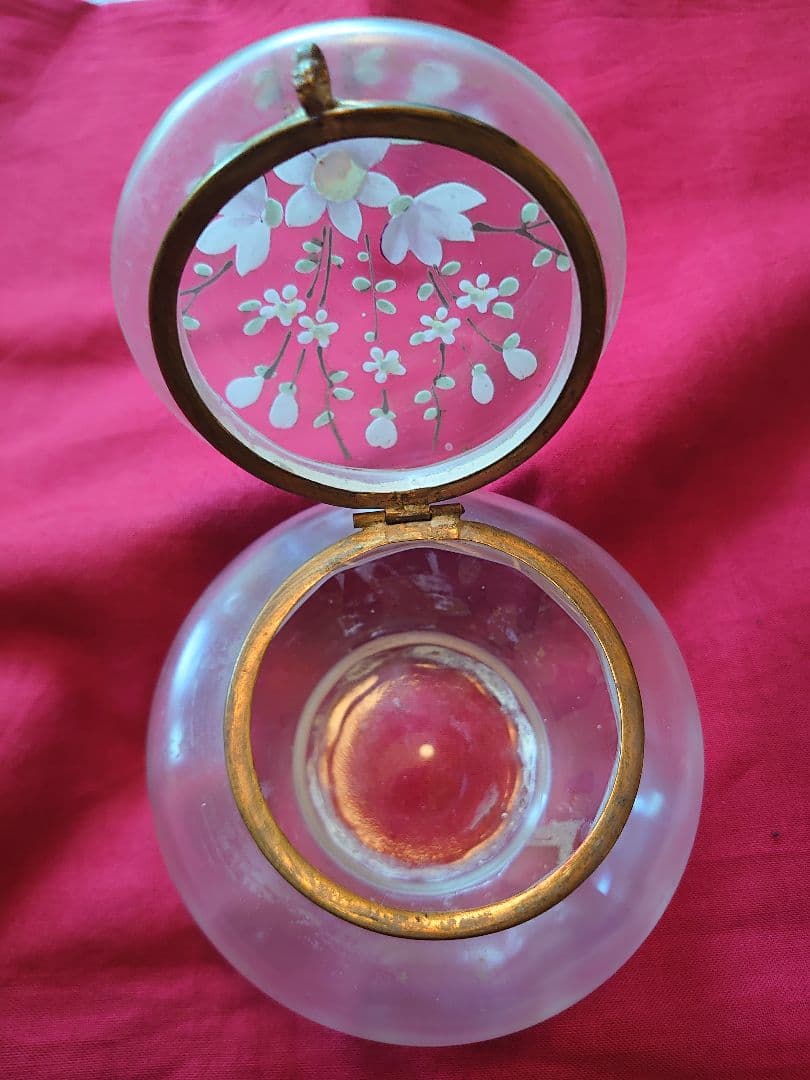 フランス1900s'ボンボニエール エナメルハンドペイント(花絵)