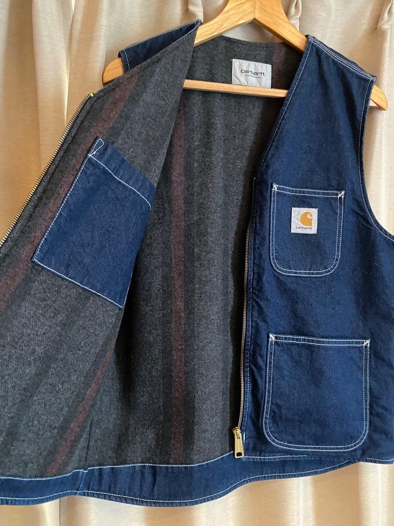 Carhartt ダークブルー デニム ベストSサイズ