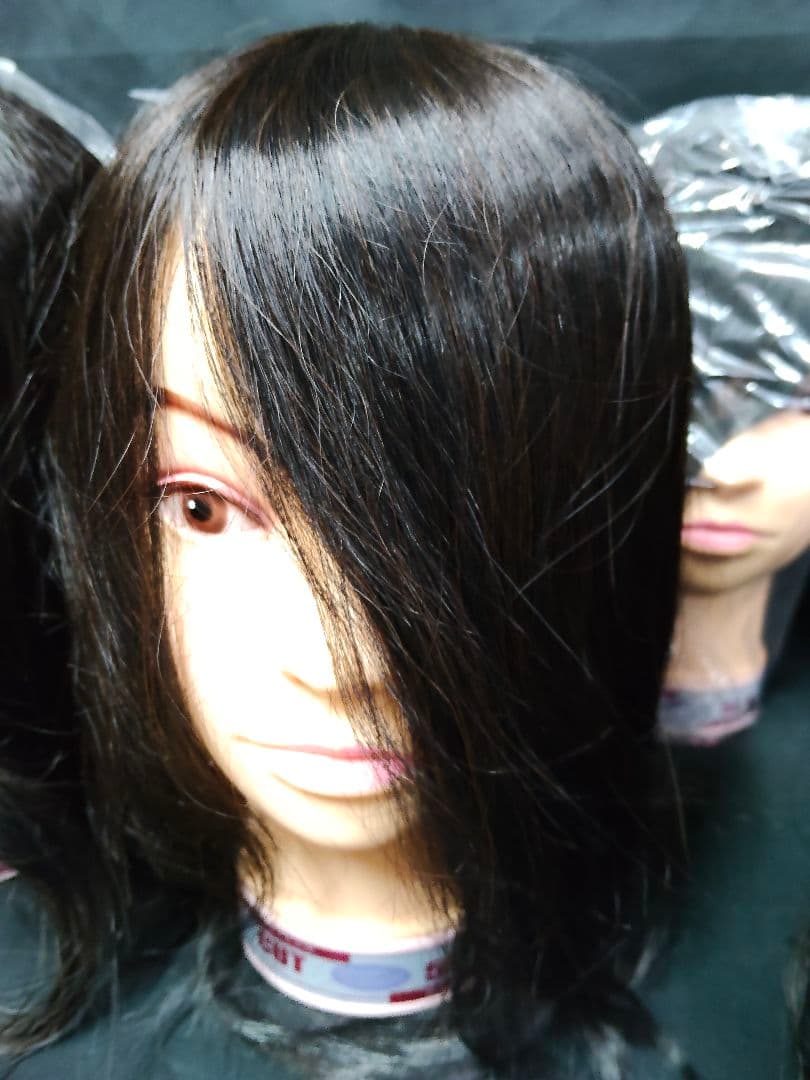 【7体セット】美容師国家試験 カットウィッグ 50B 人毛MIX