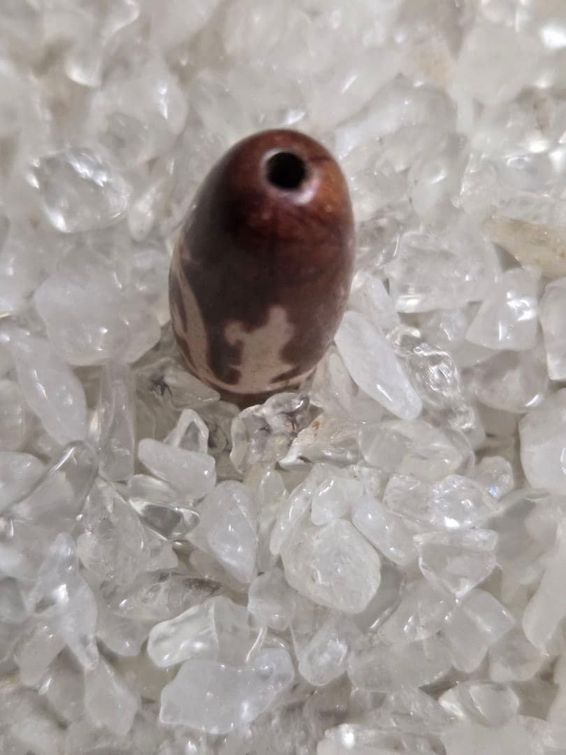 061　天珠　赤色の騎龍観音天珠　dzibeads！