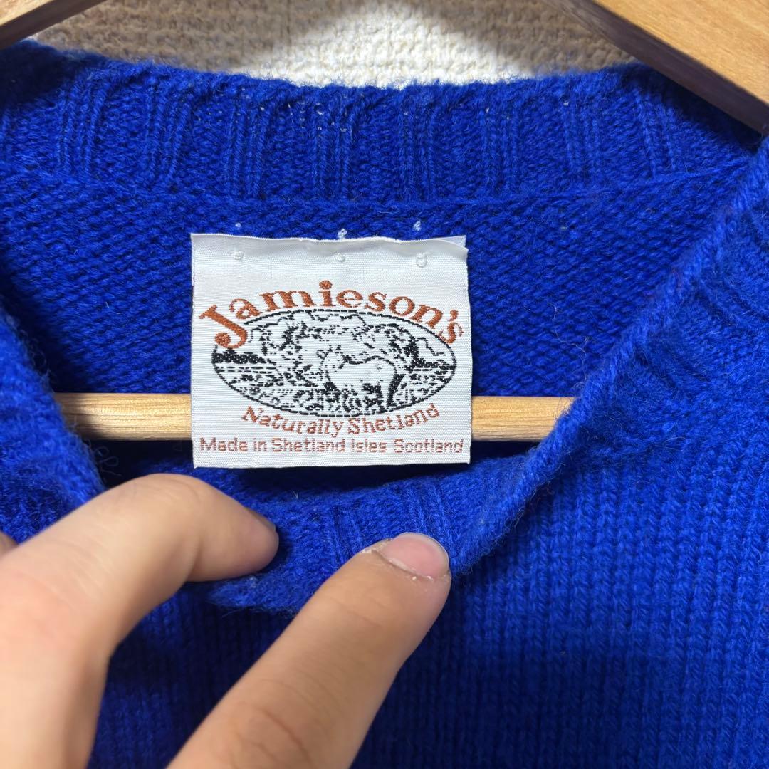 Jamieson's ウール セーター 青　ジャミーソンズ