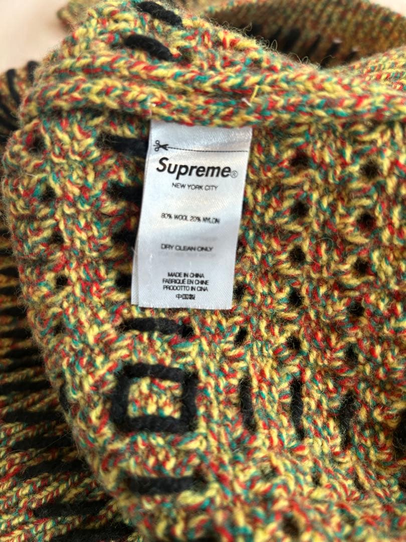 シュプリーム キルトステッチセーター イエロー Lサイズ