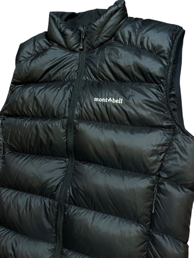 美品 モンベル ダウンベスト EX800 メンズ L ブラック 黒