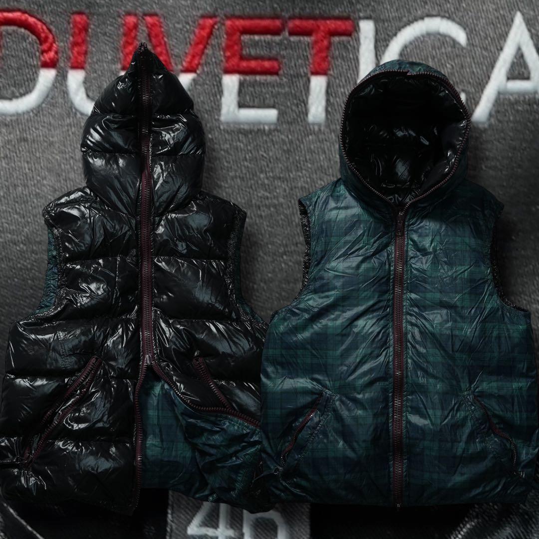 y2k DUVETICA ダウンベスト リバーシブル ブラックウォッチ グランジ