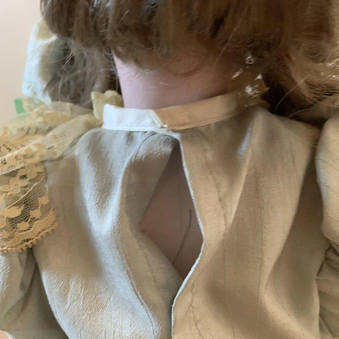 西洋人形 ボンネット付き ドール エメラルドグリーンドレス