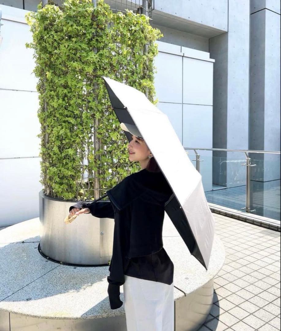 【2回使用】完全遮光 晴雨兼用 日傘 しいちゃん 成瀬愛里さん　ベージュ