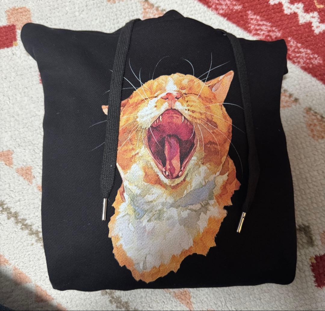 Eve harapeco 商店 Neko Hoodie(Akubi)-ブラック