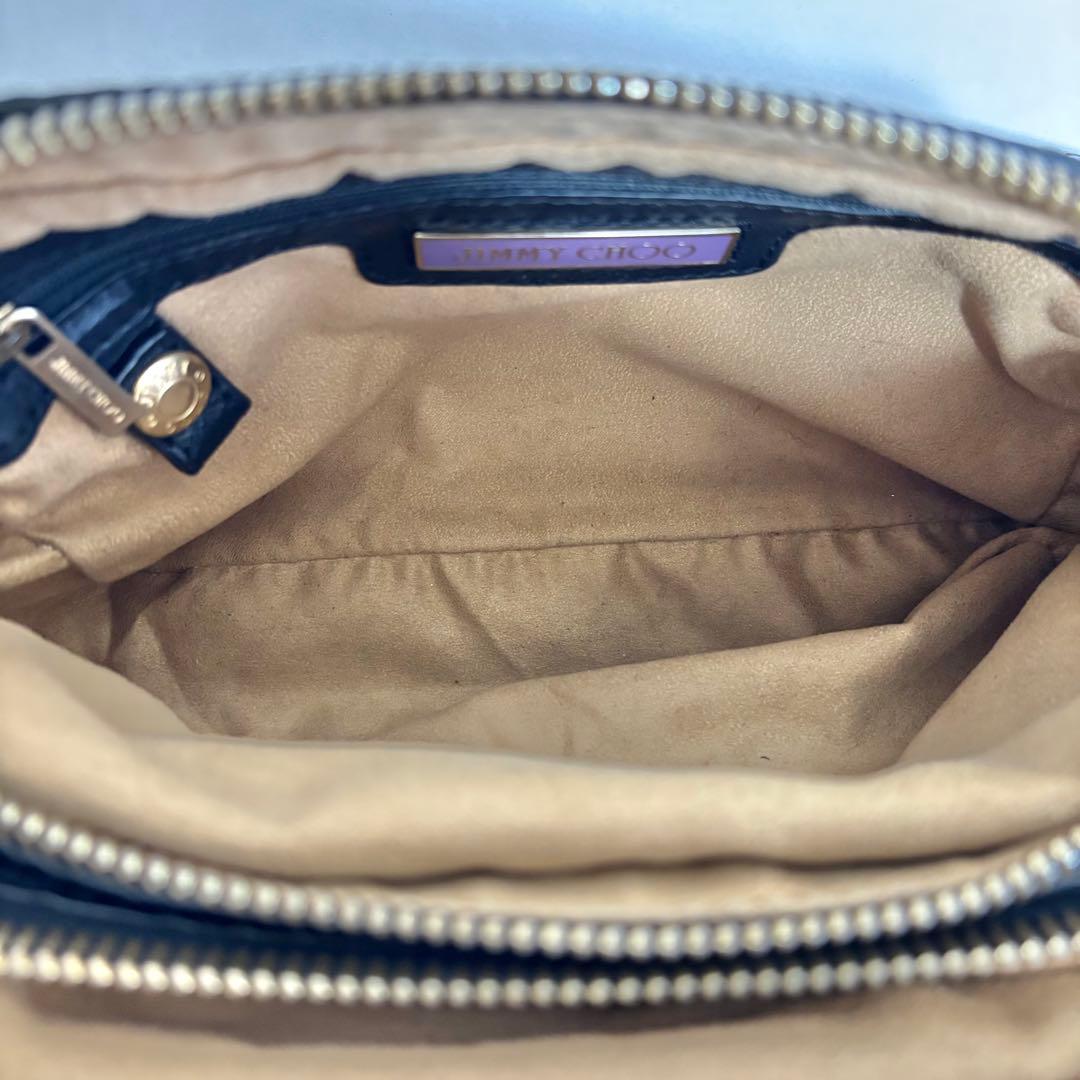 ジミーチュウ　JIMMY CHOO黒 レザー クロスボディバッグ