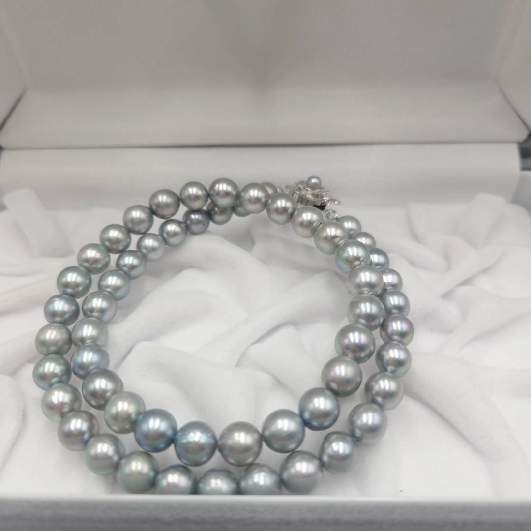 アコヤ あこやパール 本真珠 ネックレス akoya 希少カラー 8.0mm