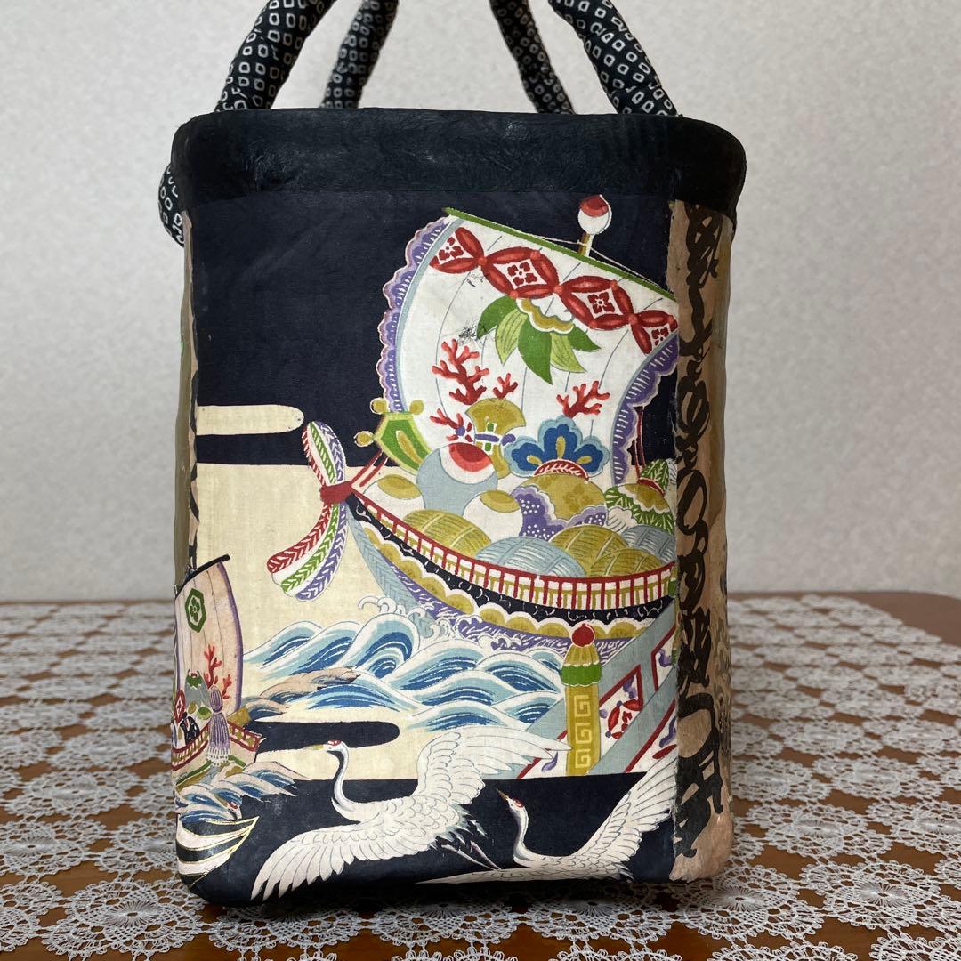 一閑張りバッグ⑧風神雷神