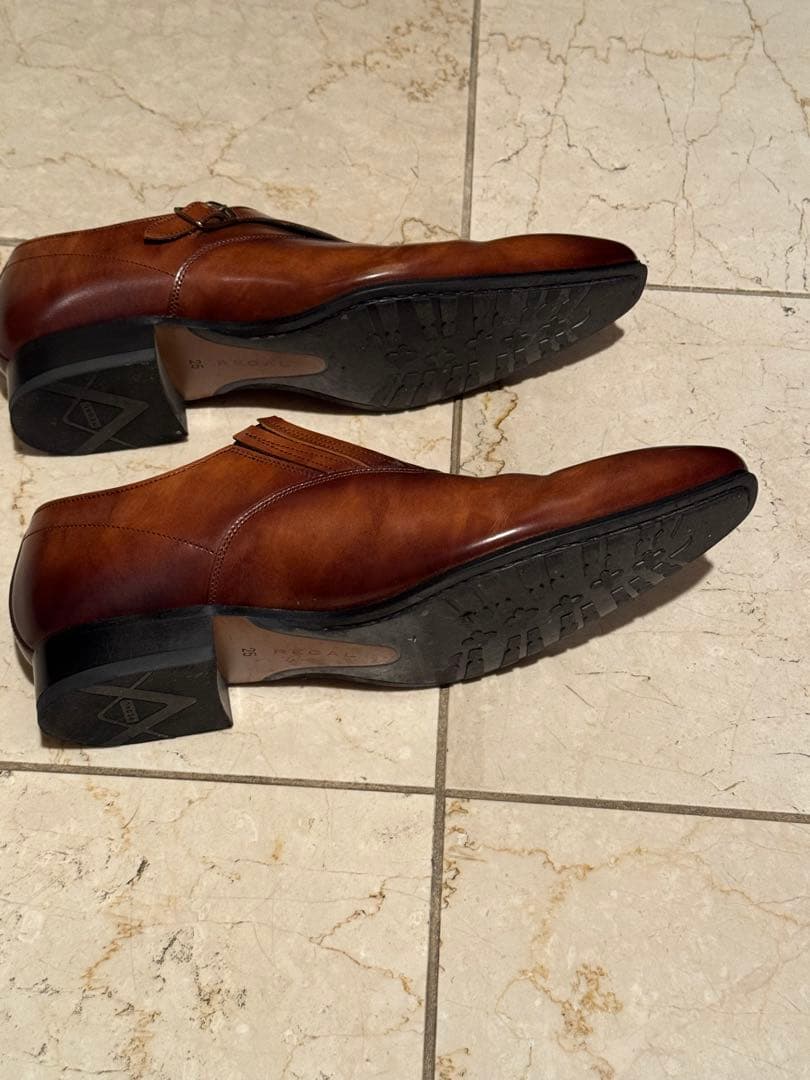 REGAL【ブラウン レザー シングルモンクビジネスシューズ】