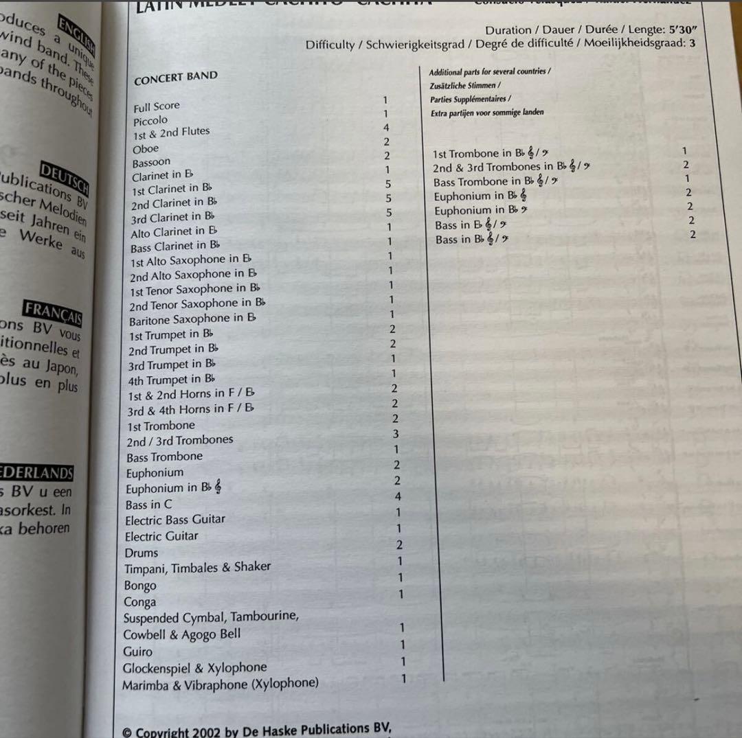 NSB 岩井直溥編曲　ラテンメドレー　カチート〜カチータ