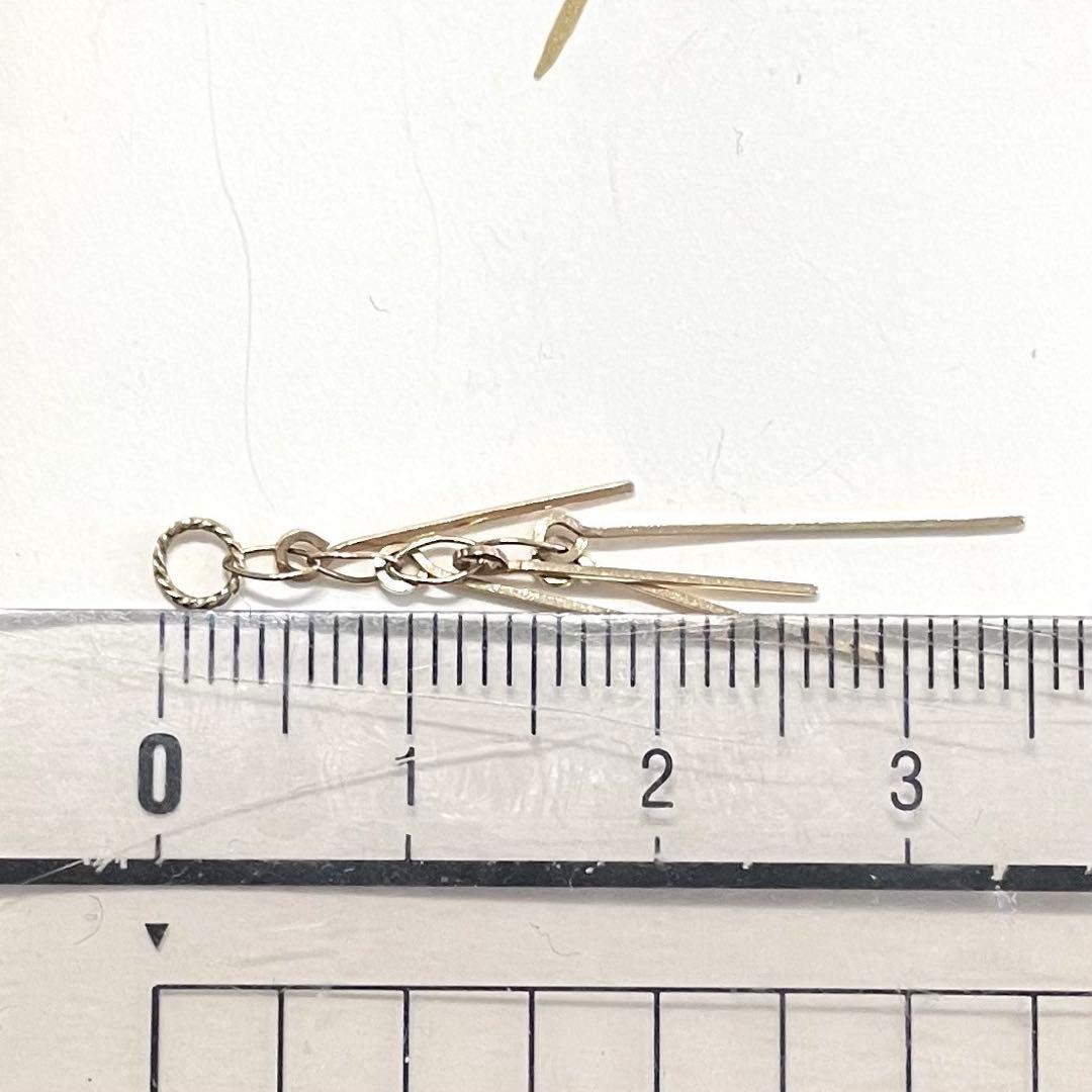 【agete】アガット K10 フリンジ 地金 ピアス イヤリング チャーム