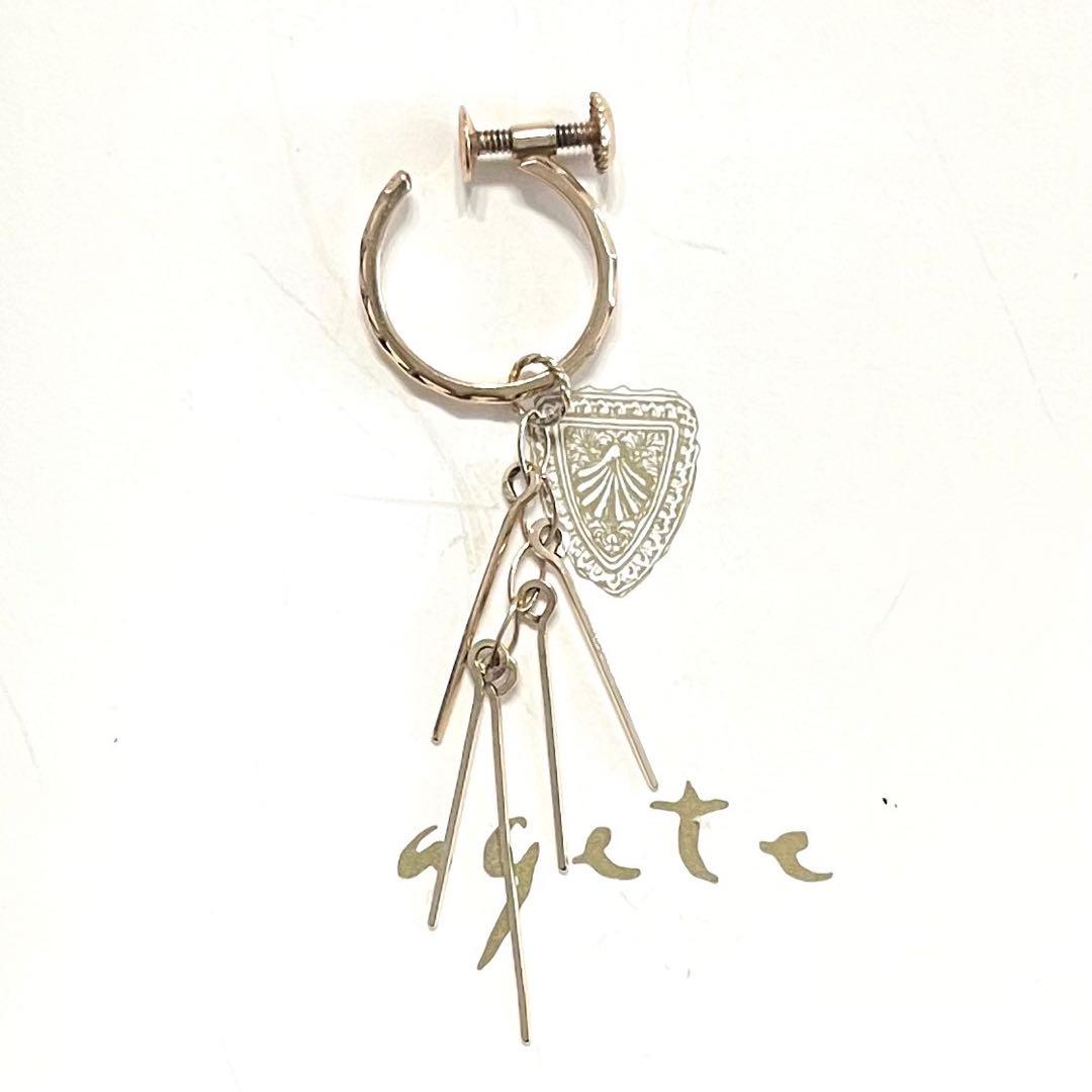 【agete】アガット K10 フリンジ 地金 ピアス イヤリング チャーム