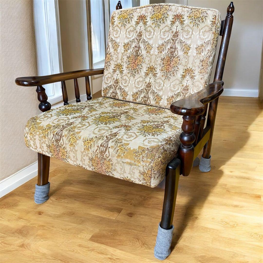 【週末セール】カリモク コロニアル 1人掛けソファ アームチェア ヴィンテージ