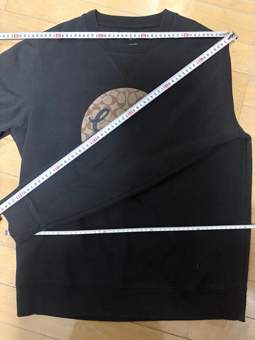 【・・・】COACH ブラック スウェット トレーナー 丸ロゴ