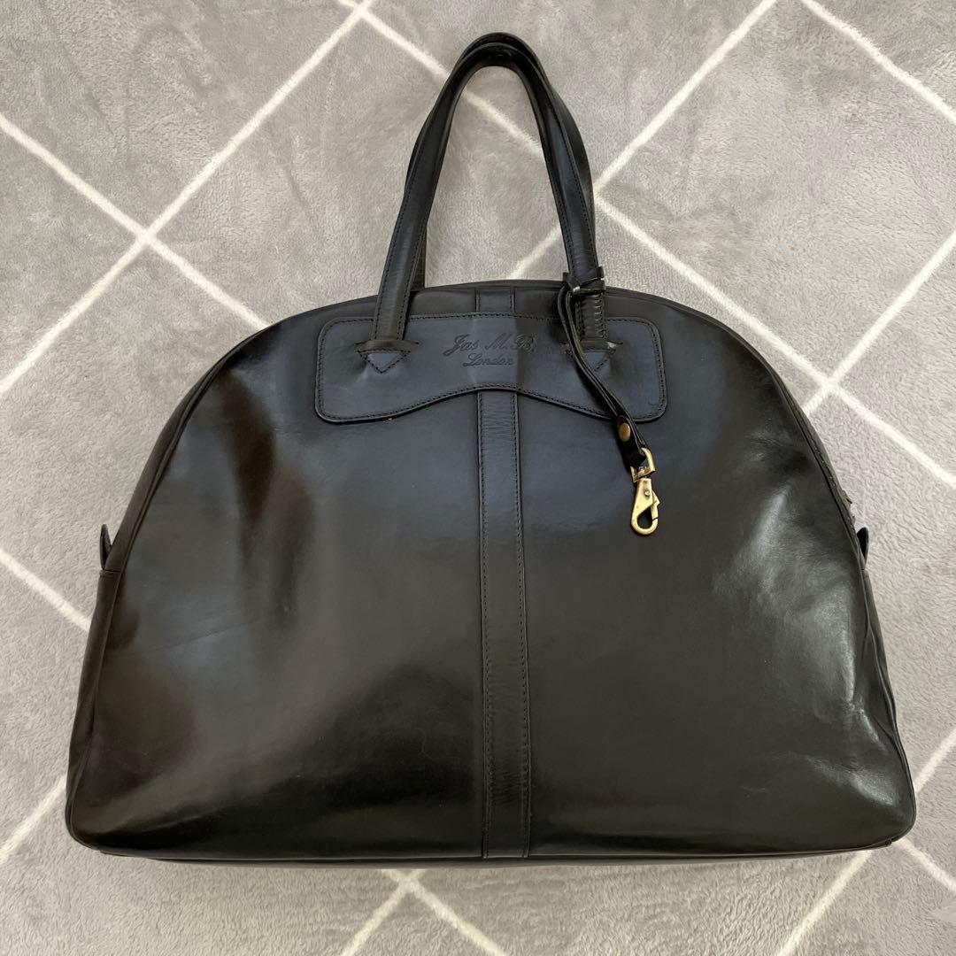 JAS M.B ジャス エムビー レザー製 黒 ボストンバッグ