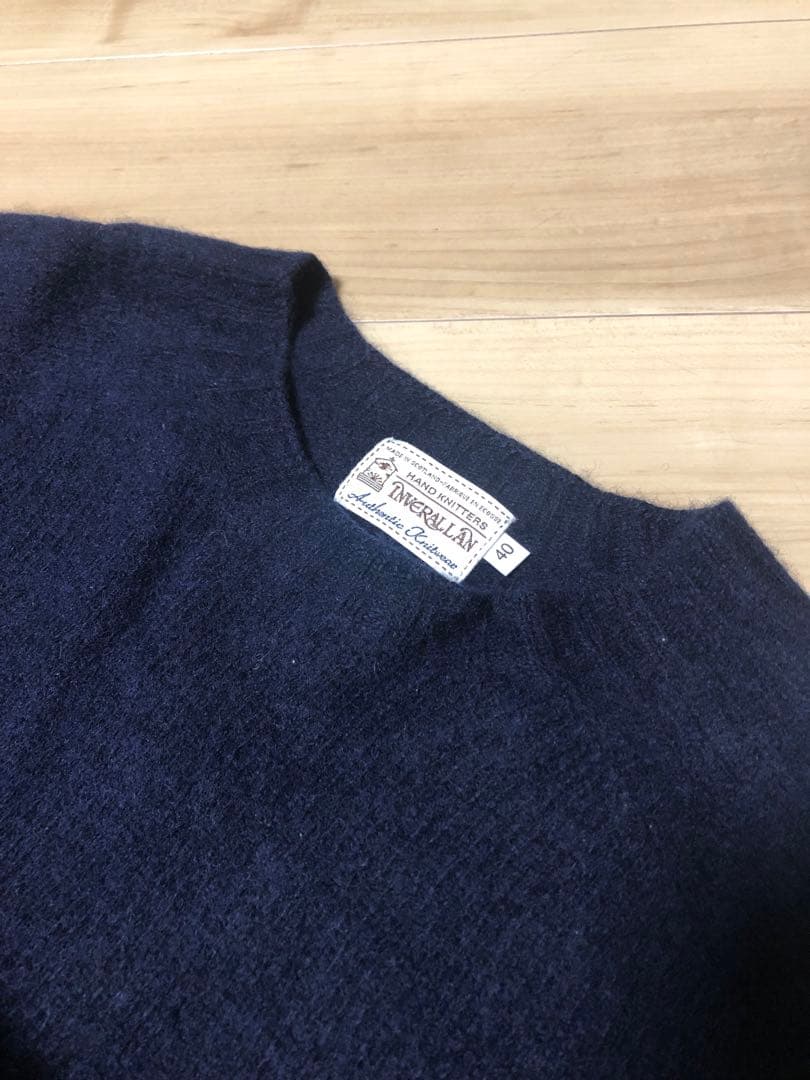 インバーアランニット　英国製　ネイビー　サイズ40
