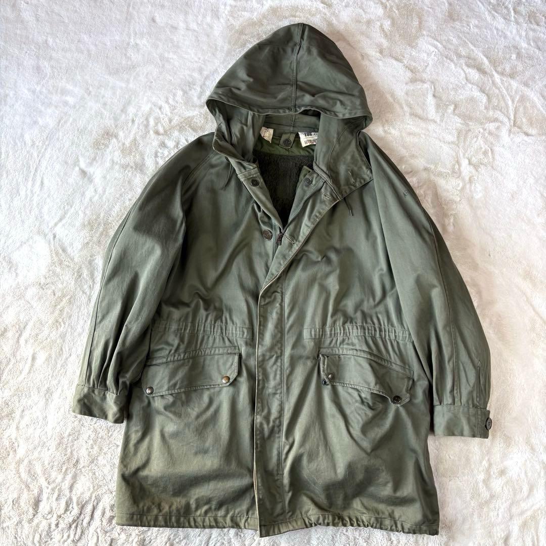 70s フランス軍　実物　XL モッズコート￼ ミリタリージャケット　M64 緑