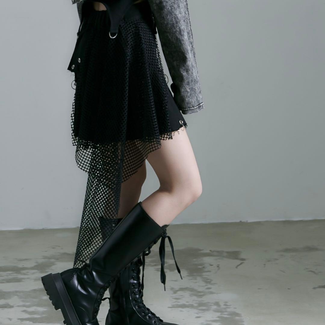 完売品✨️REFLEM レフレム ランダムレイヤードスカート 黒 アシメ 異素材