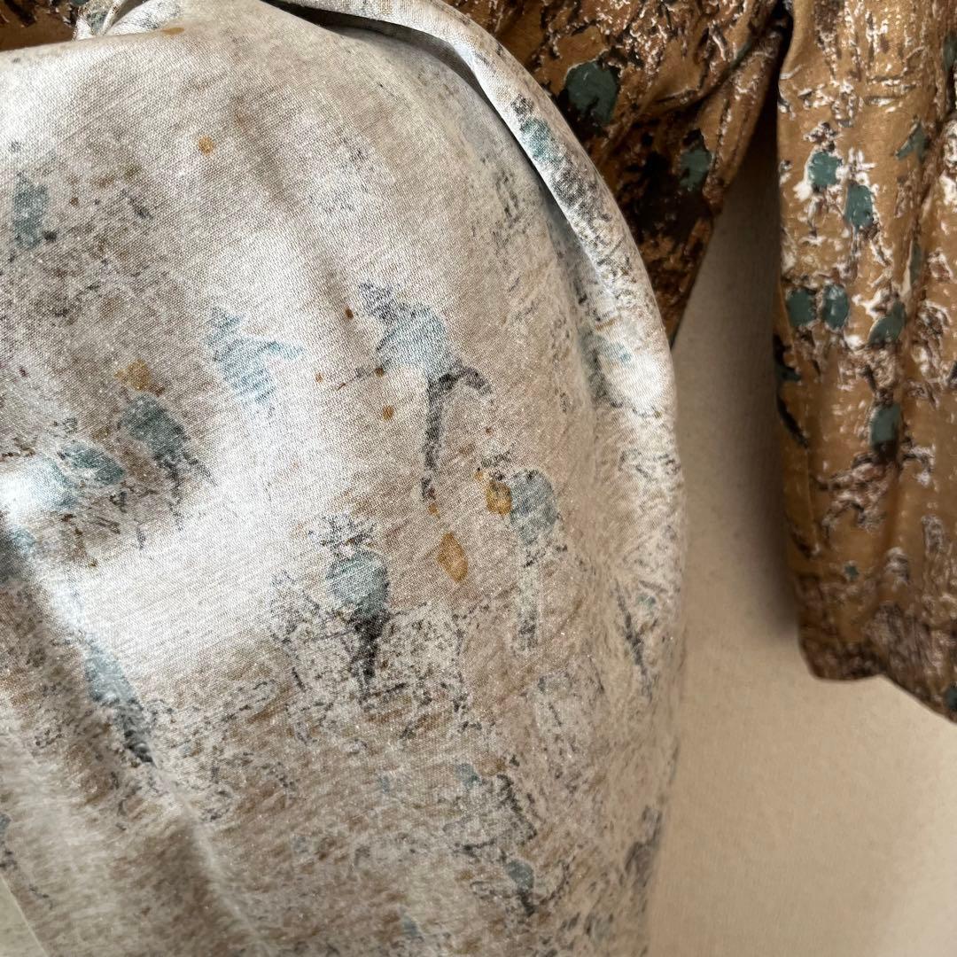 ⚠️ごるしさま専用【yuni】シルク100%アンティーク柄ワンピース