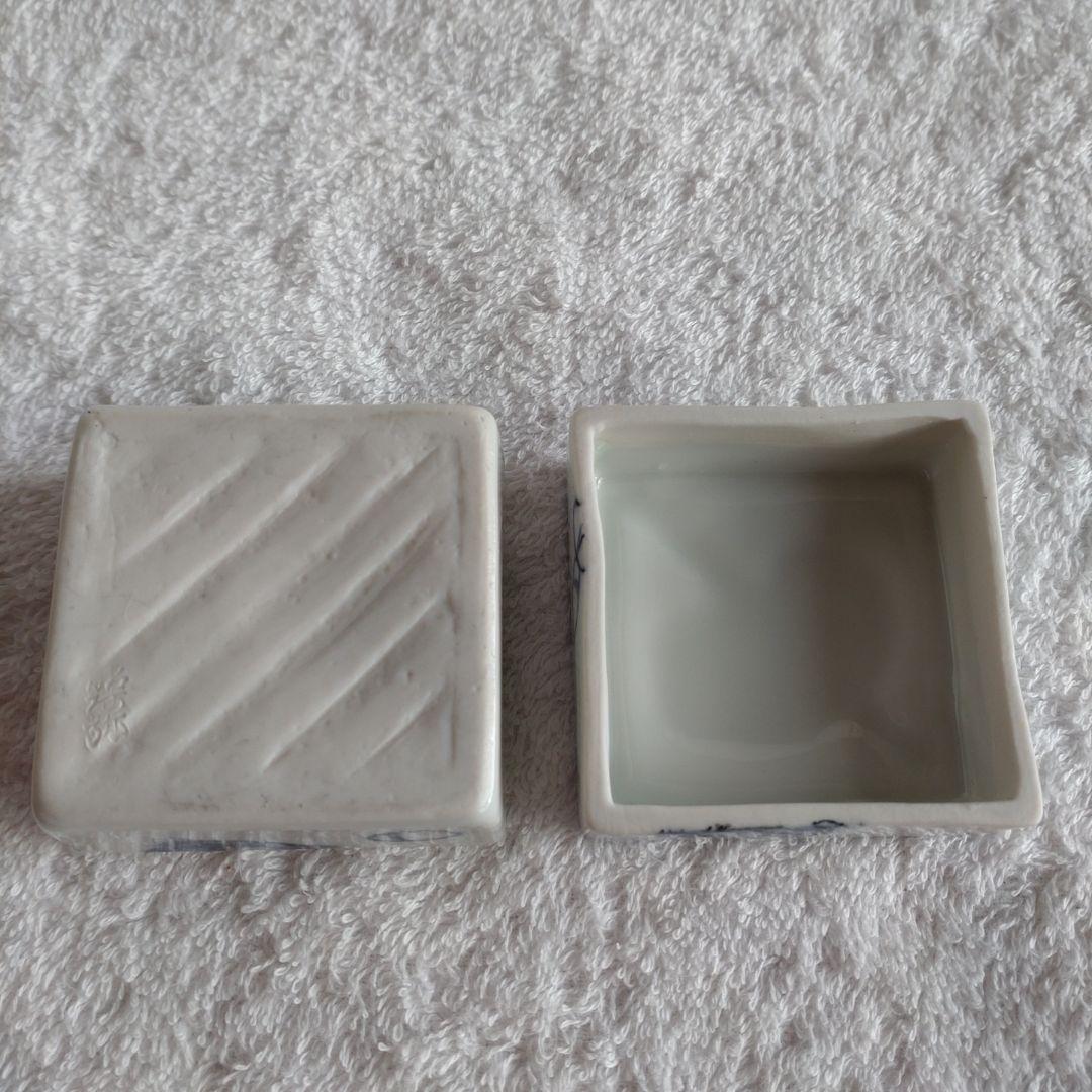 茶道具　福枡香合　京焼　清水焼　高野昭阿弥造　お福　鬼　豆　節分　共箱